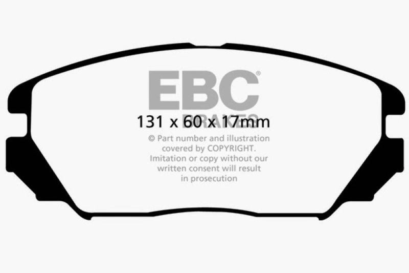 EBC 08-09 Hyundai Azera 3.3 Ultimax2 Front Brake Pads thumbnail 4