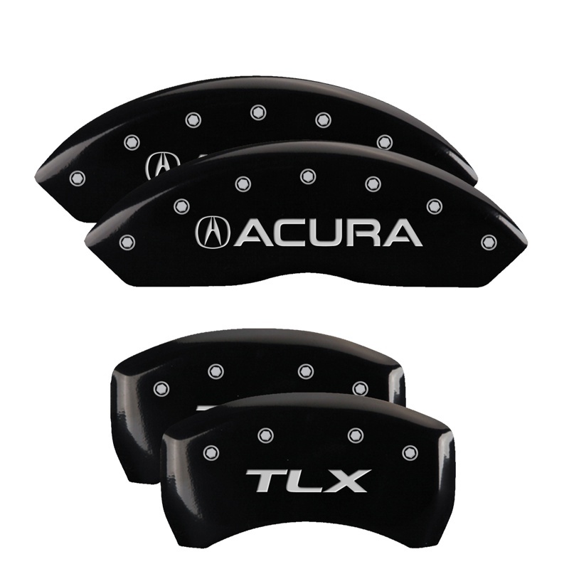 MGP 4 Caliper Covers Engraved Front Acura Engraved Rear NSX Black finish silver ch thumbnail 3