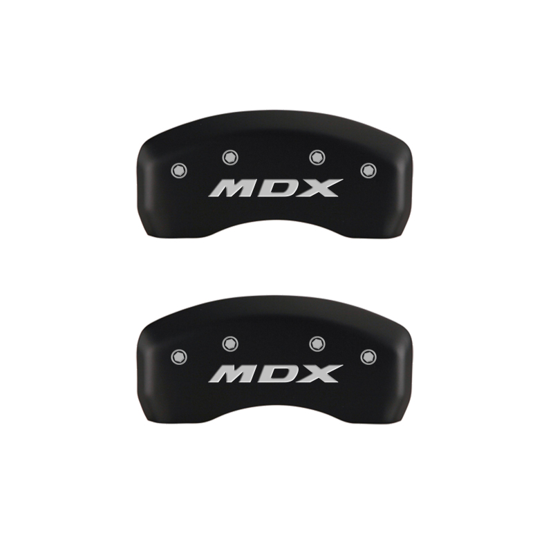 MGP 4 Caliper Covers Engraved Front Acura Engraved Rear MDX Red finish silver ch thumbnail 6
