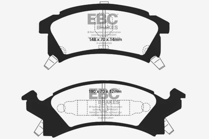 EBC 96-98 Buick Skylark 2.4 Greenstuff Front Brake Pads thumbnail 4