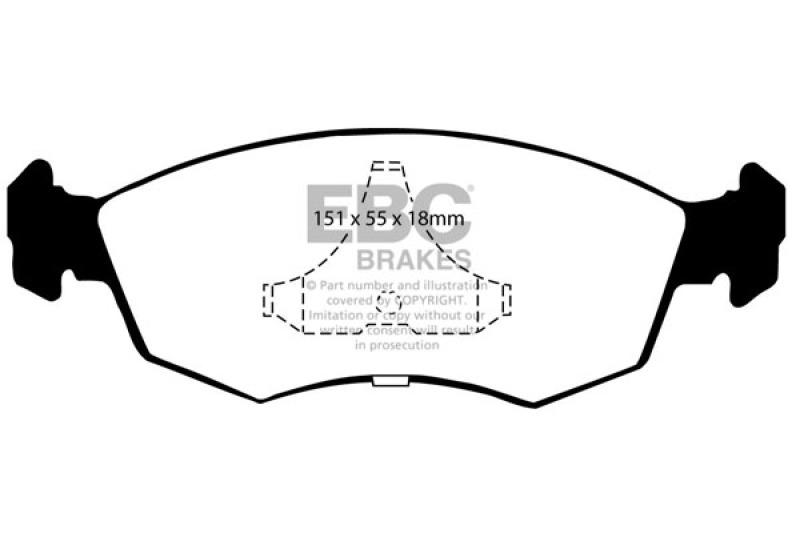 EBC 85-89 Mercury Merkur Scorpio 2.9 Redstuff Front Brake Pads thumbnail 4