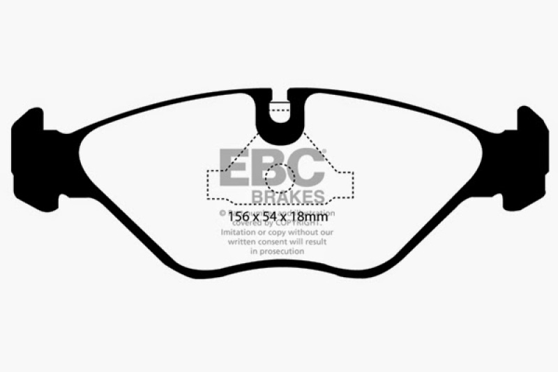 EBC 90-98 Saab 9000 2.0 Yellowstuff Front Brake Pads thumbnail 7