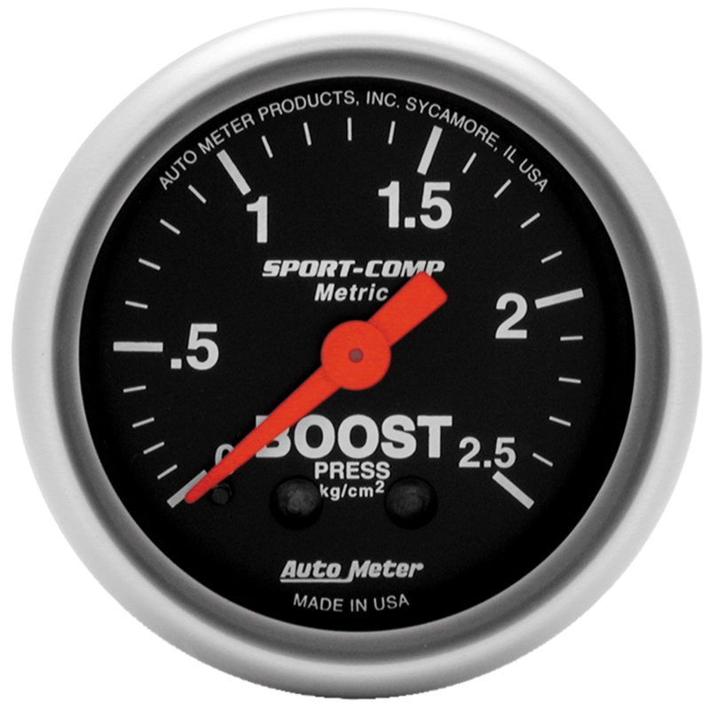 Autometer Sport-Comp 52mm METRIC 0-2.5kg/Cm2 Mechanical Gauge thumbnail 3