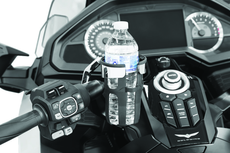 Kuryakyn Reflex Drink Holder Honda Goldwing DCT Handlebar Left Side Mount Chrome thumbnail 3