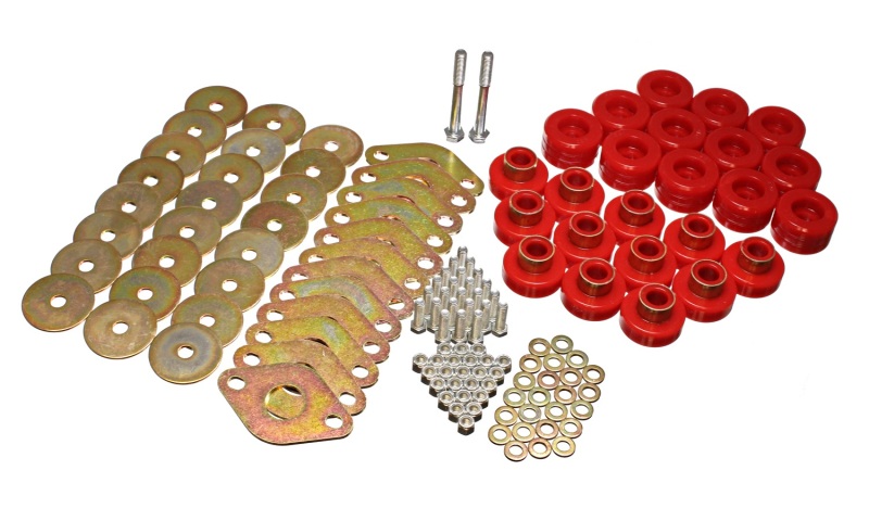 Energy Suspension Body Mount Set W/Hardware - Red thumbnail 6