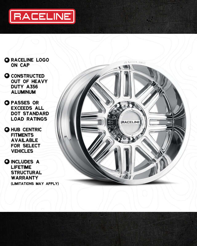 Raceline 948C Split 18x9in / 8x165.1 BP / 18mm Offset / 125.2mm Bore - Chrome Wheel thumbnail 6