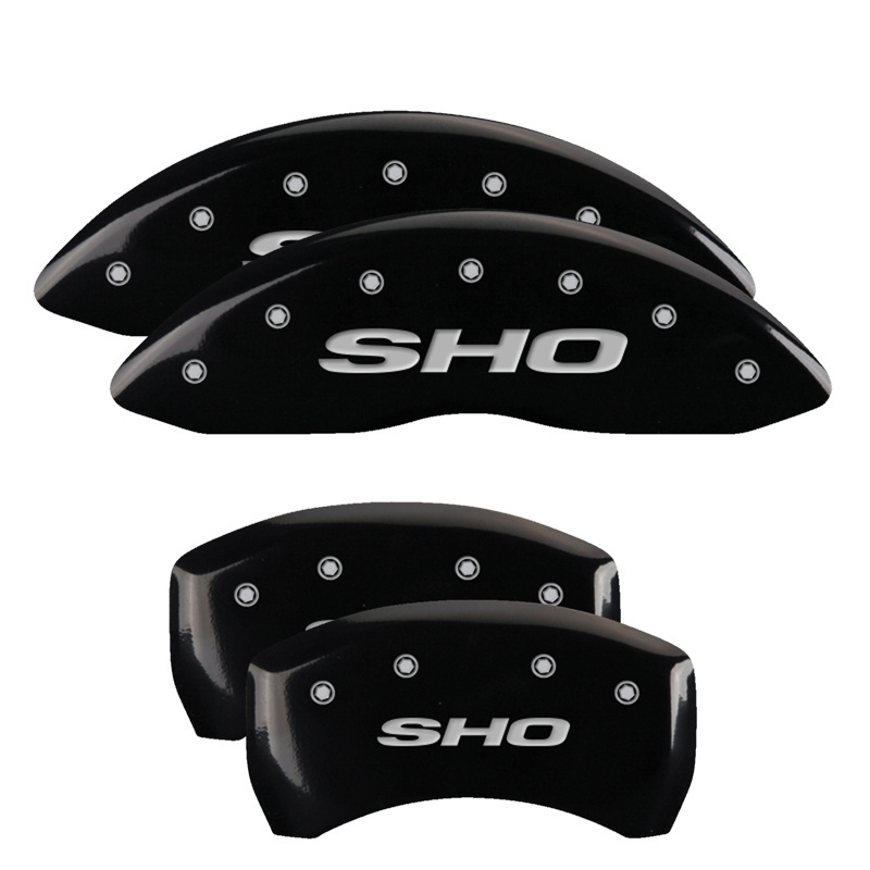 MGP 4 Caliper Covers Engraved Front & Rear MGP Black finish silver ch thumbnail 3