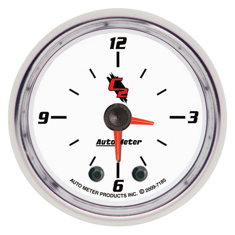 Autometer C2 2-1/6in 12 Hour Analog Clock Gauge thumbnail 2