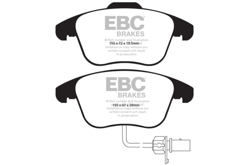 EBC 10+ Audi A5 2.0 Turbo Greenstuff Front Brake Pads thumbnail 4