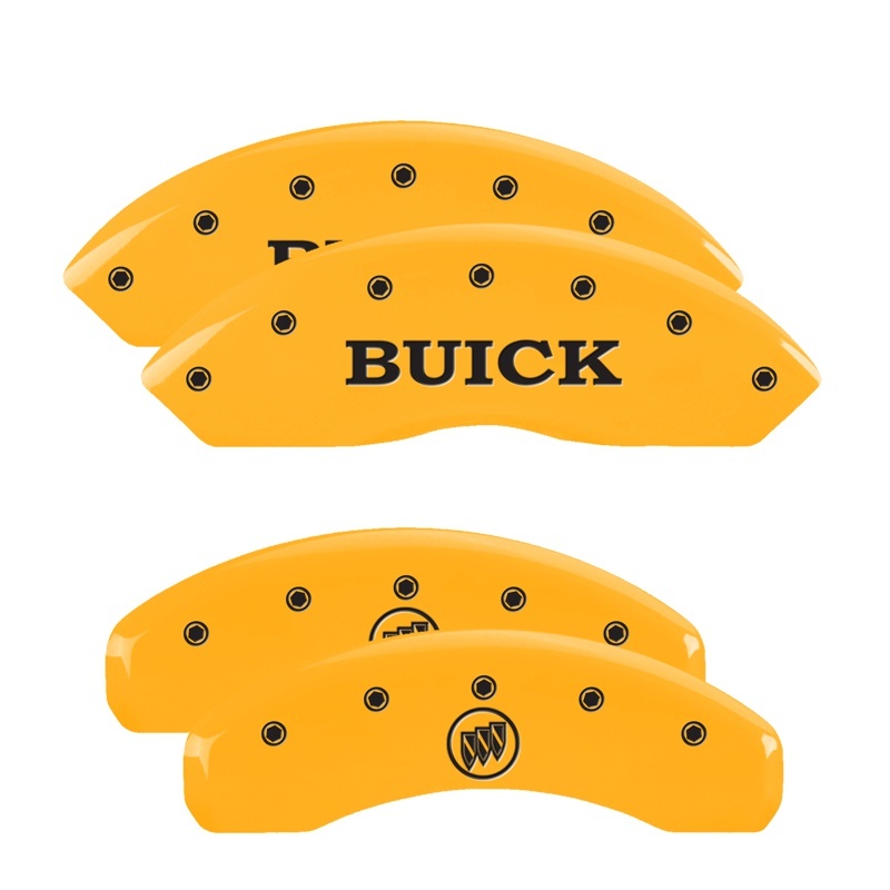 MGP 4 Caliper Covers Engraved Front Buick Rear Yellow Finish Black Char 2008 Buick Lucerne thumbnail 6