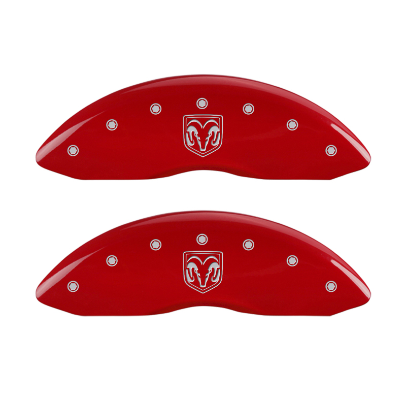 MGP 4 Caliper Covers Engraved Front RAM Engraved Rear RAMHEAD Red finish silver ch thumbnail 8