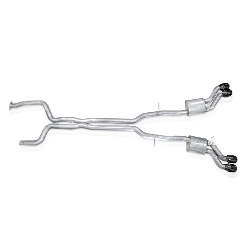 Stainless Works 22-25 Cadillac CT5-V Blackwing Catback Exhaust - Black Chrome Tips