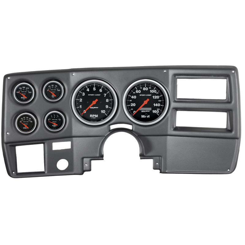 Autometer Sport-Comp 73-83 Chevy Truck/ Suburban Dash Kit 6pc Tach / MPH / Fuel / Oil / WTMP / Volt
