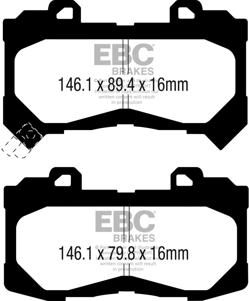 EBC S5 Brake Pad and Rotor Kit (1x ebcGD7701, 1x ebcDP43044R) thumbnail 5