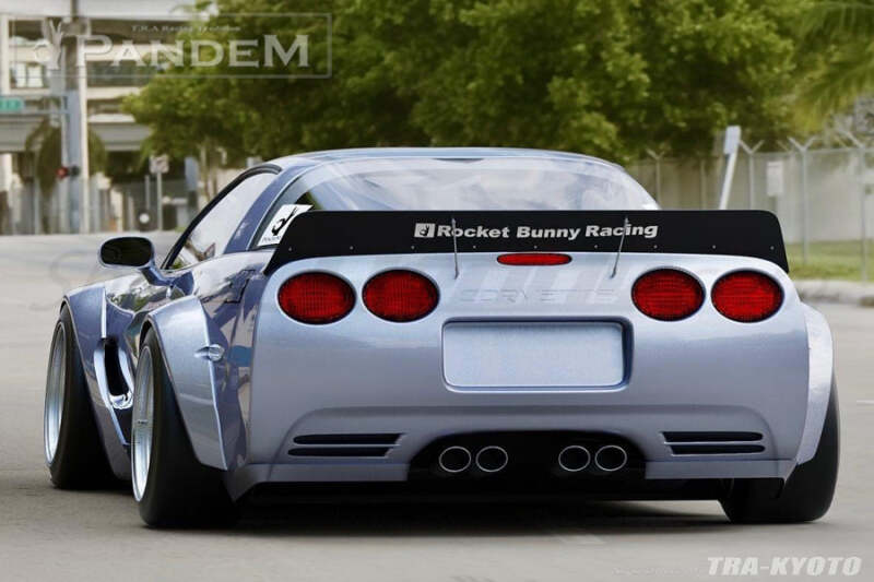 GReddy Pandem 97-04 Chevrolet Corvette C5 Fastback Coupe Rocket Bunny Full Widebody Aero Kit w/ Wing thumbnail 3