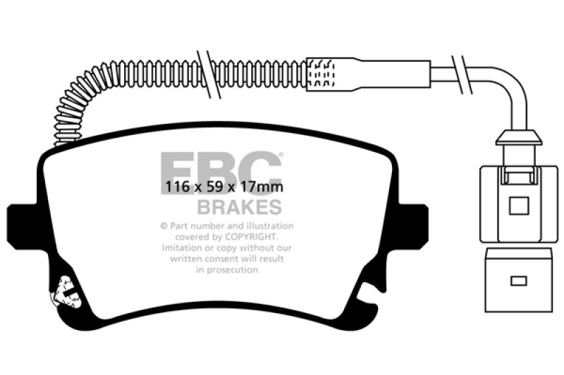 EBC 78-83 Mazda RX7 2.3 (1.1 Rotary)(Rear Drums) Ultimax2 Front Brake Pads thumbnail 4