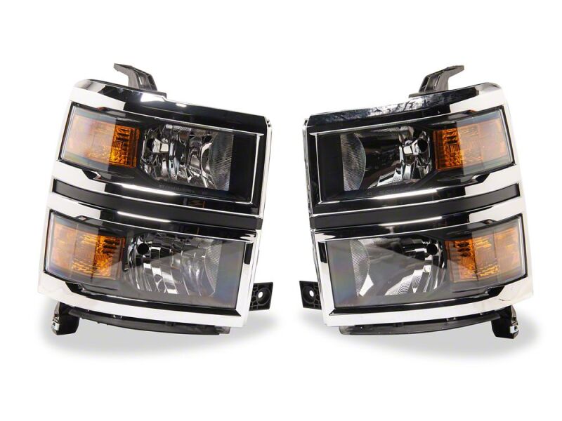 Raxiom 14-15 Chevrolet Silverado 1500 OE Style Headlights/ Chrome Trim- Black - Clear Lens thumbnail 4