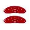 MGP Front set 2 Caliper Covers Engraved Front Bowtie Red finish silver ch thumbnail 7
