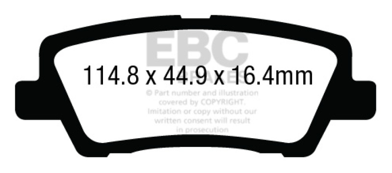 EBC 12+ Cadillac ATS 2.0 Turbo Ultimax2 Rear Brake Pads thumbnail 6