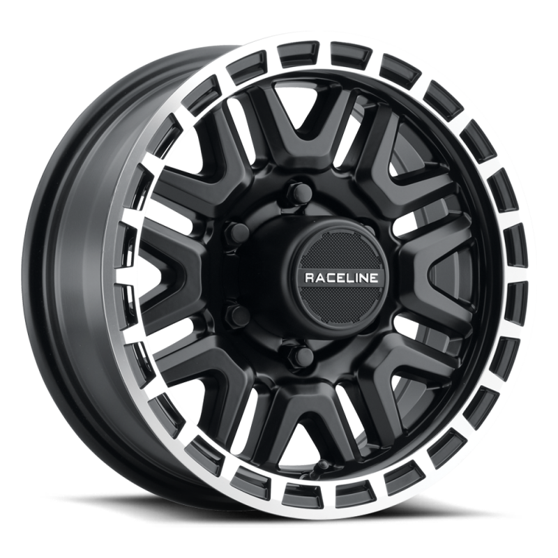Raceline 953BM Krank 15x5in / 5x114.3 BP / 0mm Offset / 3.19mm Bore - Black & Machined Wheel thumbnail 4