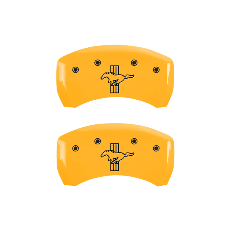 MGP 4 Caliper Covers Engraved Front Mustang Rear Bar & Pony Yellow Finish Blk Char 2006 Ford Mustang thumbnail 9