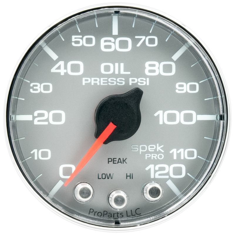 Autometer Spek-Pro Gauge Oil Press 2 1/16in 120psi Stepper Motor W/Peak & Warn Slvr/Chrm thumbnail 5