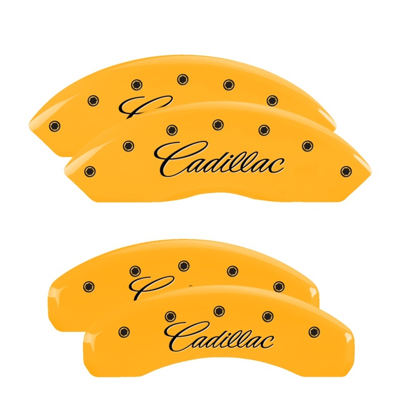MGP 4 Caliper Covers Engraved Front & Rear MGP Yellow finish black ch thumbnail 5