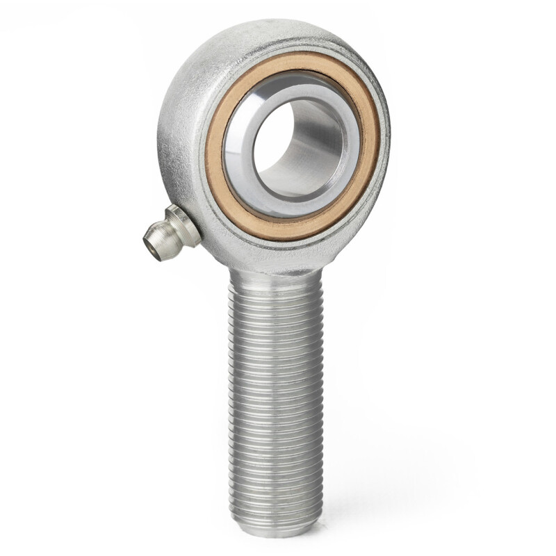 QA1 V Series 3-Pc Rod End - Male/Left Hand - 8mm Bore x M8x1.25 w/Zerk - Carbon Steel