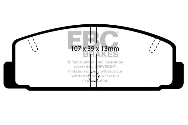 EBC 03-04 Mazda Protege 2.0 Turbo (Mazdaspeed) Yellowstuff Rear Brake Pads thumbnail 6