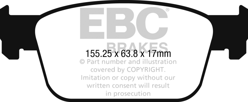 EBC 2017+ Audi A4 2.0L Turbo (B9) Redstuff Front Brake Pads thumbnail 3