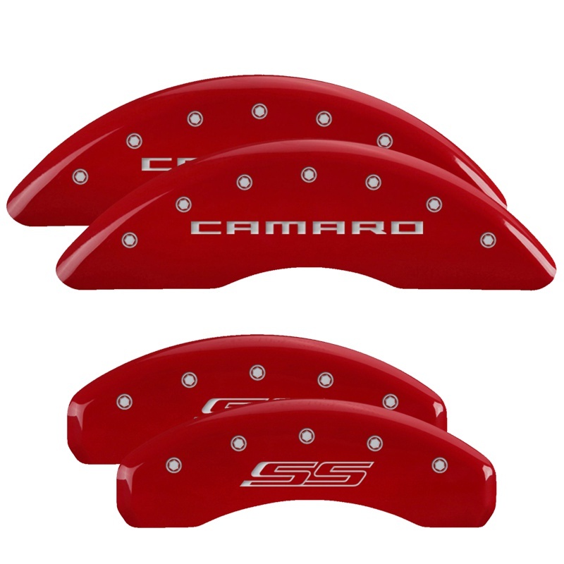 MGP 4 Caliper Covers Engraved Front & Rear MGP Red finish silver ch thumbnail 4