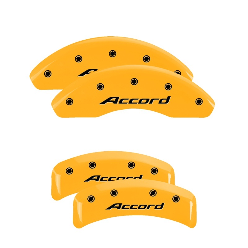 MGP 4 Caliper Covers Engraved Front & Rear Honda Yellow Finish Black Char 2003 Honda Element thumbnail 6