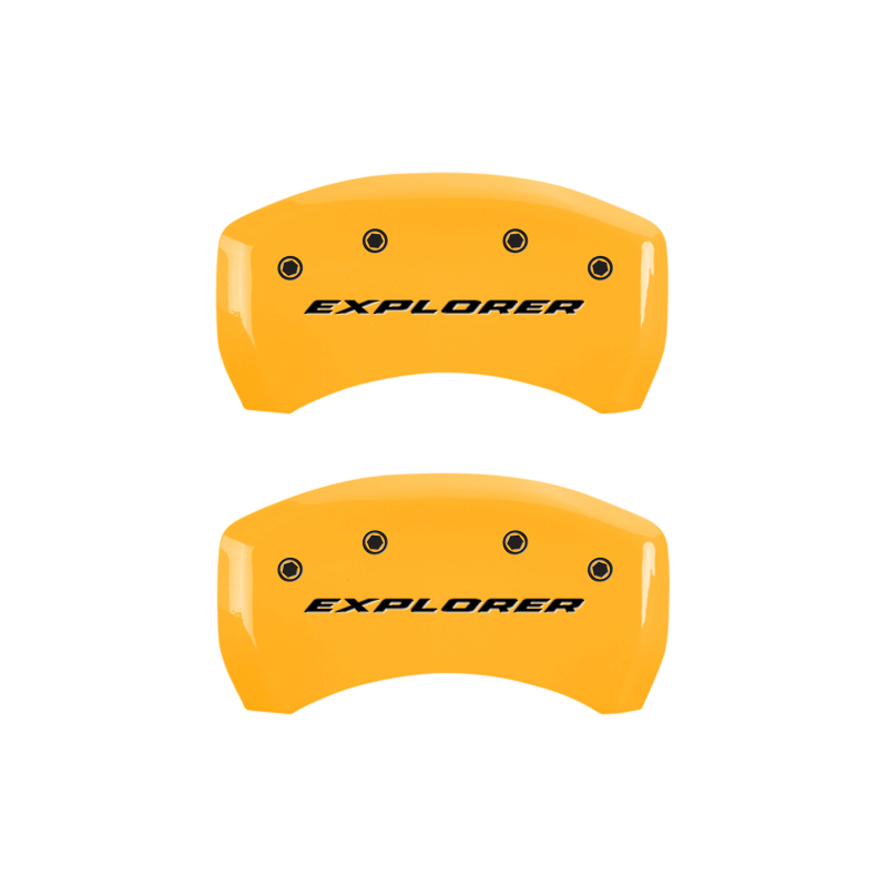 MGP 4 Caliper Covers Engraved Front & Rear Explorer Yellow finish black ch thumbnail 9