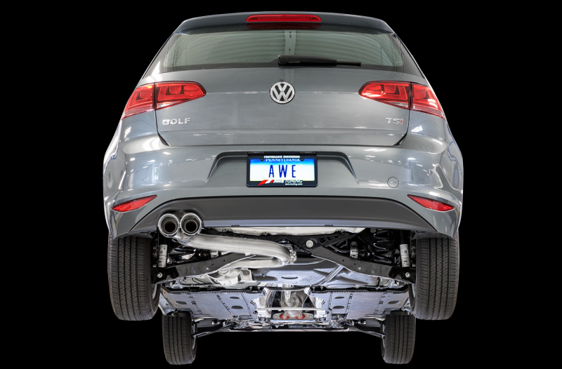 AWE Tuning VW MK7 Golf 1.8T Track Edition Exhaust w/Chrome Silver Tips (90mm) thumbnail 7