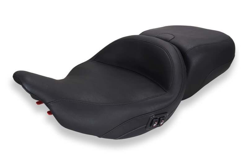 Mustang 23-26 Harley CVO Road Slide, Street Glide, Heated Smooth ST 1pc 2Up Blk w/ Blk Thread