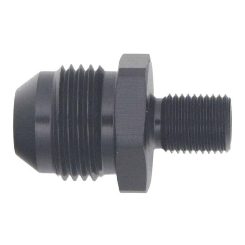 DeatschWerks 8AN Male Flare to M10 X 1.0 Male Metric - Anodized Matte Black thumbnail 2