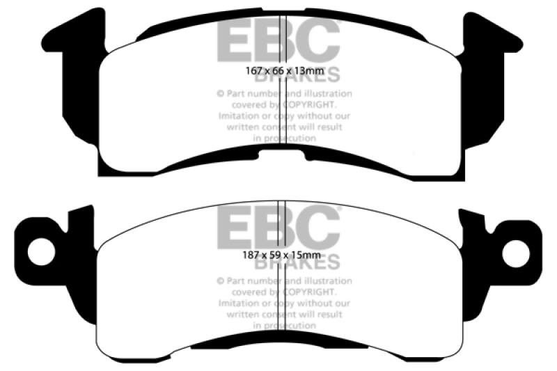 EBC 73-74 Buick Apollo 4.1 Yellowstuff Front Brake Pads thumbnail 6