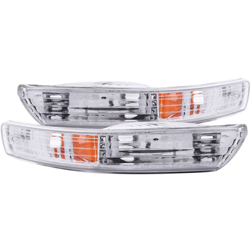 ANZO 1998-2001 Acura Integra Euro Parking Lights Chrome w/ Amber Reflector thumbnail 2
