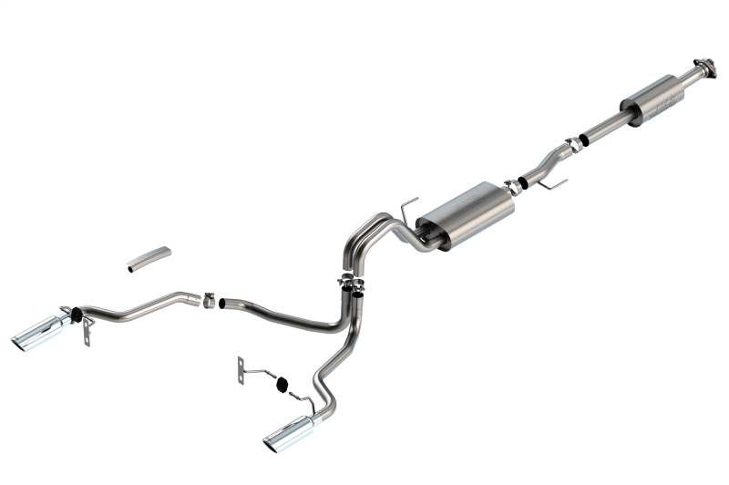 Borla F-150 2021 5.0L 4dr CC SB EC STB Lariat/KR/Platinum/LTD 3/2.25 SRE Cat-Back Touring CHR Tips thumbnail 2