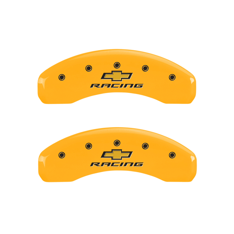 MGP 4 Caliper Covers Engraved F & R Chevy Racing Yellow Finish Black Char 2017 Chevrolet Camaro thumbnail 9