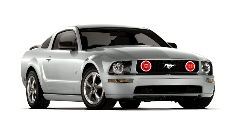 Oracle 05-09 Ford Mustang GT LED Fog Light Halo Kit - Red