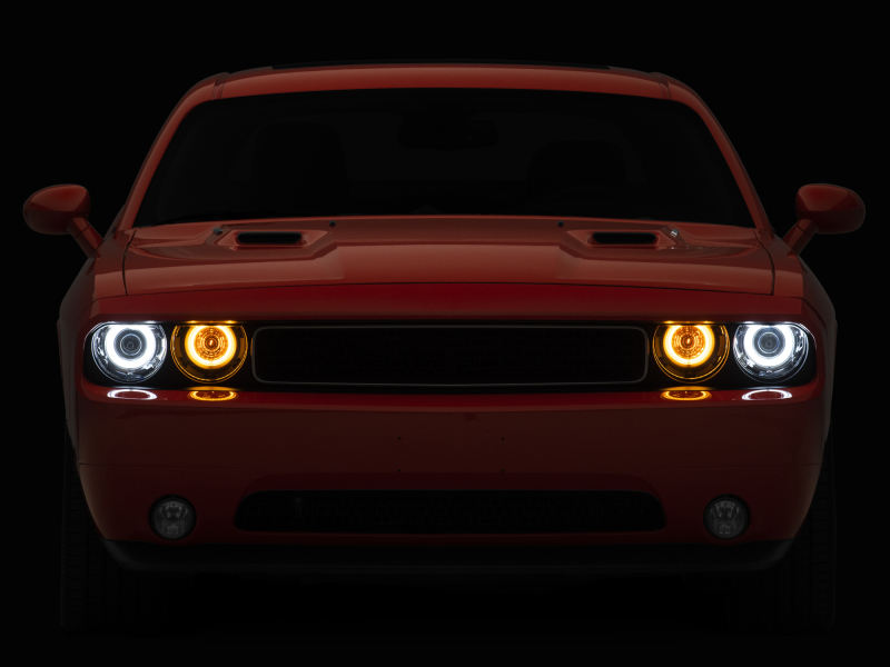 Raxiom 08-14 Dodge Challenger Dual LED Halo Projector Headlights- Black Housing (Clear Lens) thumbnail 3