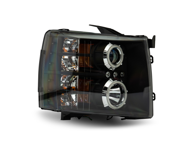 Raxiom 07-13 Silverado 1500 Super White LED Halo Projector Headlights- Black Housing (Clear Lens) thumbnail 6