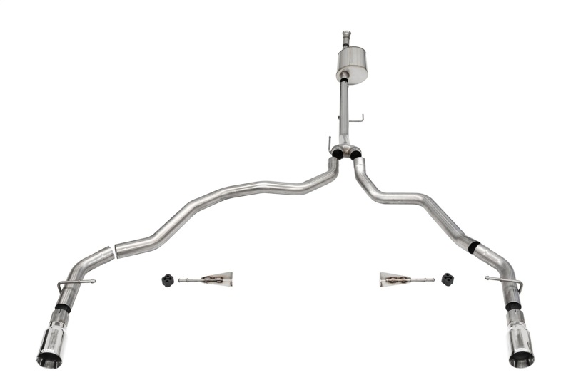 Corsa 2021-2025 Ford F-150 SuperCab/6.5in Bed 5.0L V8 Sport Cat-Back Dual Rear Exit-Polished thumbnail 2