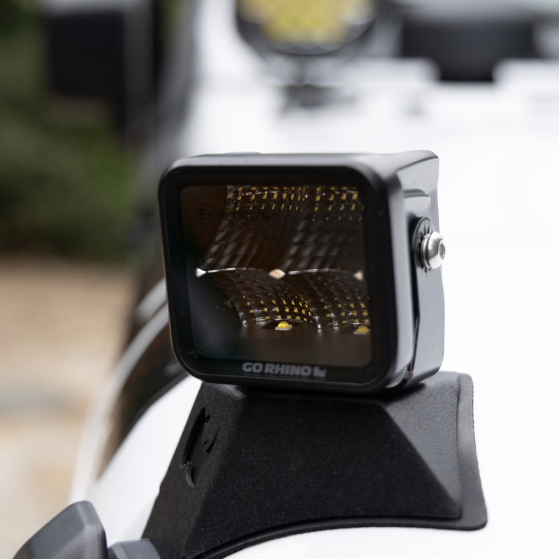 Go Rhino Xplor Blackout Series Cube LED Flood Light Kit (Surface/Threaded Stud Mnt) 2x2 - Blk (Pair) thumbnail 4