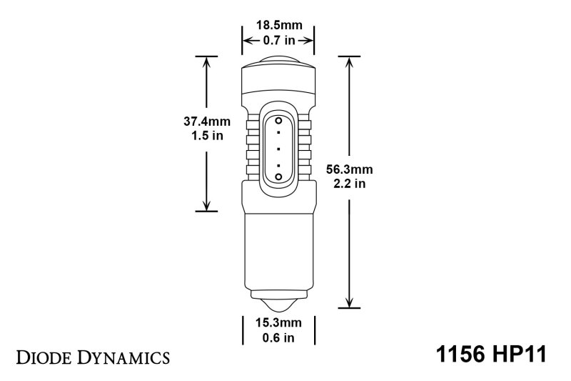 Diode Dynamics 1156 LED Bulb HP11 LED - Red Four thumbnail 6