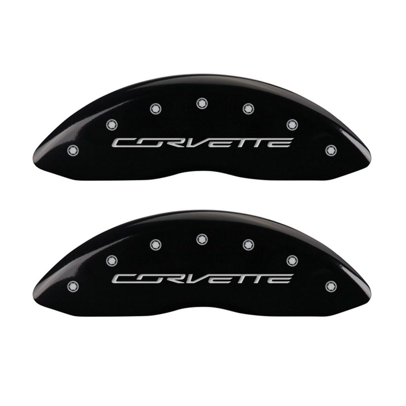 MGP 4 Caliper Covers Engraved Front & Rear C7/Corvette Black finish silver ch thumbnail 4