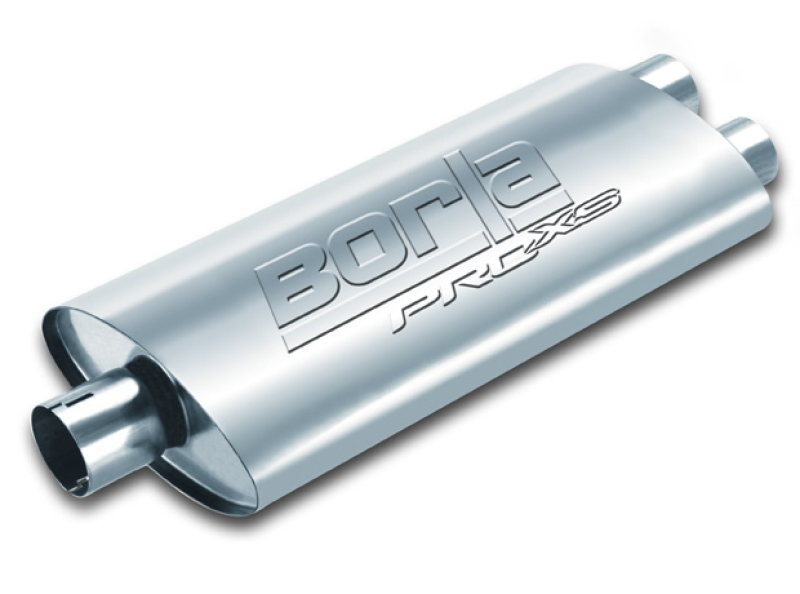 Borla Universal Center/Dual Oval 2.5in In/Dual 2.5in Out 19in x 4in x 9.5in Notched PRO-XS Muffler thumbnail 2
