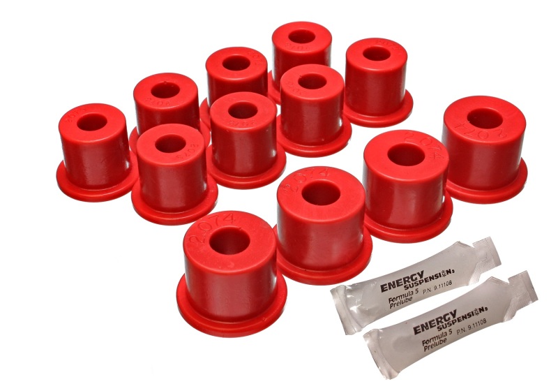 Energy Suspension 80-86 Nissan 720 & Hardbody Pickup 2WD Red Rear Leaf Spring Bushing Set thumbnail 5