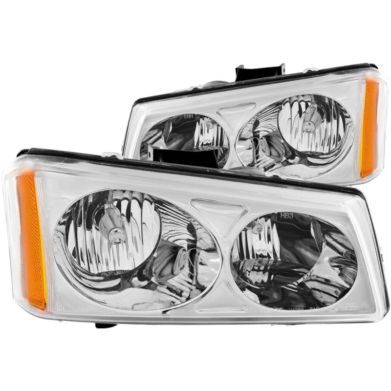ANZO 2003-2006 Chevrolet Silverado 1500 Crystal Headlights Chrome thumbnail 3